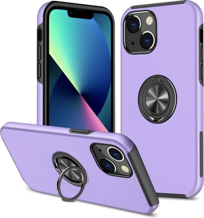 Telefoonhoesje Met Vingerring & Magneet voor Telefoohouders - Hoesje Geschikt voor: iPhone 15 - Anti-drop harde cover - Paars