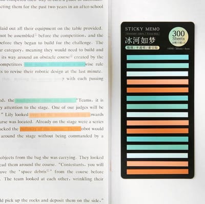 Index Tabs 300 tabs/stickers – 5 kleuren sticky notes – Transparante markeertabs voor boek annotatie en studie – Leuk kerstcadeau, sinterklaascadeau of schoencadeau voor hem en haar – Cadeaus onder €5