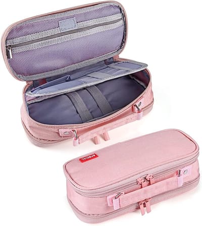 Pennenetui, etui, roze, Extra tas