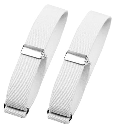 Fako Bijoux® - Mouwophouders - Elastisch - Per Paar - 2 Stuks - Wit