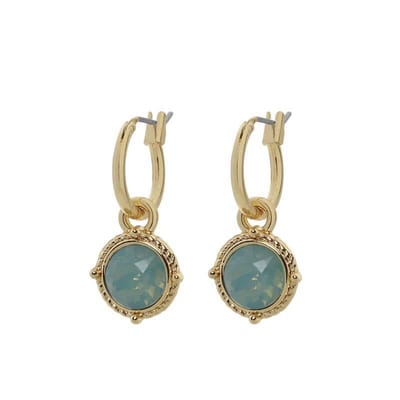 Biba Hang Oorbellen Goud met Swarovski Steentje Pacific Opal
