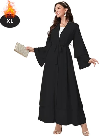 Bovista Islamitische Kleding - Djellaba Dames - Moslim Kleding - Arabisch Dames Kaftan - Alhamdulillah - Zwart XL