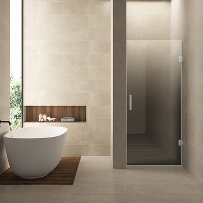 Wiesbaden Less Nisdeur Glasplaat - Rechts - 70x200cm - 8mm - Helder naar Spiegelrook Glas - Nano Coating