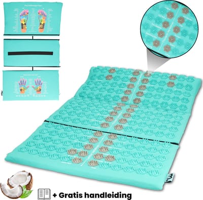 Miseru Spijkermat - Accupressuur Mat - 71x45 cm - 3-delig & Afritsbaar - Duurzaam Materiaal - Spijkerbed - Shakti Massage