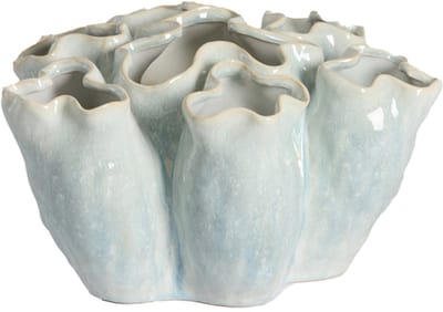 Light&living Vaas deco 31,5x30x18,5 cm DIAGO keramiek licht blauw+crème