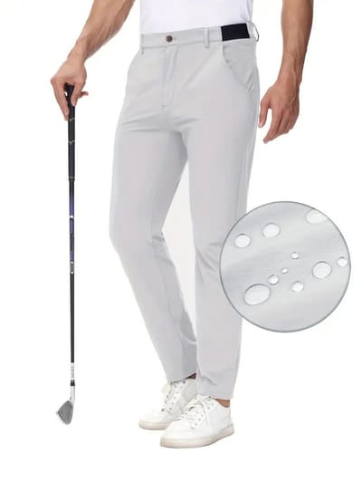 Livano Golfbroek Heren - Golfkleding - Golfen - Golf Accessoires - Nette Pantalon - Lichtgrijs XL - Maat 52