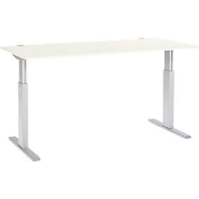 Schäfer Shop Select Bureautafel ERGO-T, T-poot, eentraps elektrische in hoogte verstelbaar, B 1800 x D 800 x H 725 -1185 mm, wit