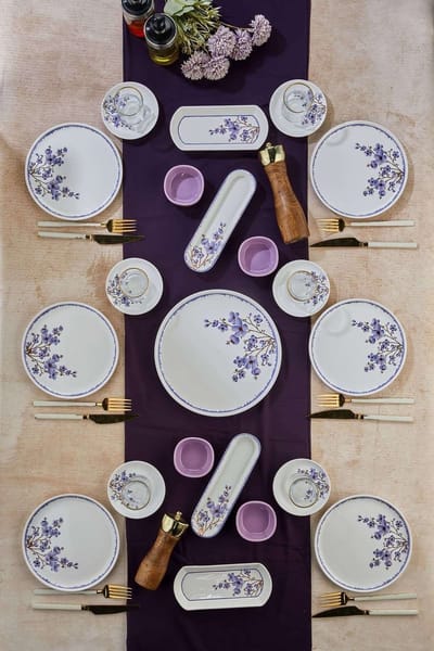 Hermia Concept- Ontbijtset (21 stuks) - Veelkleurig - 100% KERAMIEK - 27,2 x 27,2 x 35,7 cm