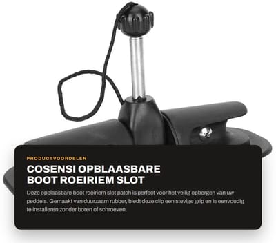 Dailygoods- Roeiriem Premium - Opblaasbare Boot Accessoire - Peddelclip - Rubber Houder - Eenvoudig te Installeren - Stevige Grip - Peddelhouder