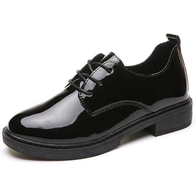 Mode Lente &Amp ;Herfst Oxford Flats Dames Loafers Schoenen Femme Nieuwe Lakleren Schoenen Dames Casual Lint Dames ' ;S Flats 37 zwart