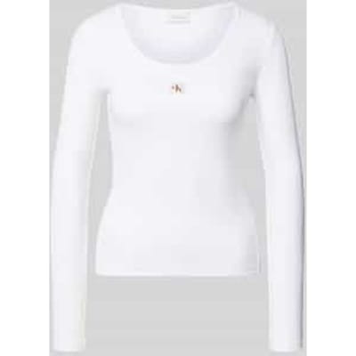 slim fit shirt met lange mouwen van katoenmix