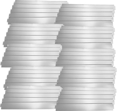 Set van 50 Metalen Gazonranden - 50 Meter Verzinkt Staal Zilver
