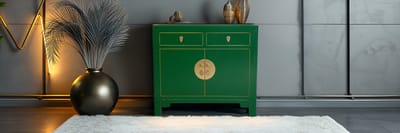 Fine Asianliving Chinese Kast Jade Groen - Orientique Collectie B90xD40xH80cm Chinese Meubels Oosterse Kast