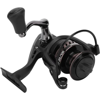 Canne à pêche en mer portable en métal Moulinet de pêche spinning Accessoire de pêche pour pêche à la calée noir canon Black black