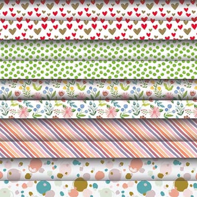 50x Cadeaupapier 3 m x 70 cm Fantasy assorti