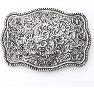 Le beau modèle botanique de boucle de ceinture argentée en bronze améliorent le tempérament gray