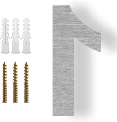Huisnummers RVS - Adresnummer Plaat - Adres Zichtbaarheid - Modern 3D Design - 8 Inch - Zilver