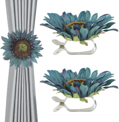 Dailygoods- Gordijnclip Zonnebloem - Gordijnhouders - Gordijnbinders - Magnetische Clips - Duurzaam Materiaal - Geschikt voor Woonkamer/Bureau - Gordijnhouder