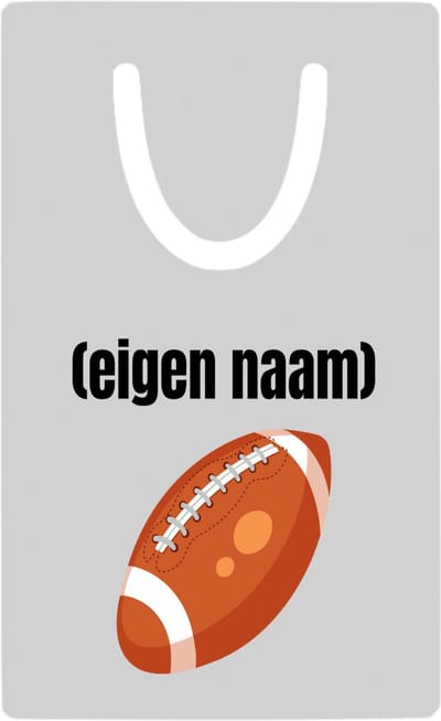 Hacebo® - rugbybal met eigen naam metalen boekenlegger - Rugby - atleten - iemand die houdt van rugby - verjaardag - cadeau - kado Bladwijzer boekenleggers - 7.6 cm x 5cm