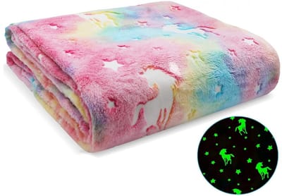 Glow in the Dark Eenhoorn Plaid Deken - Unicorn Deken – 150 x 100 cm