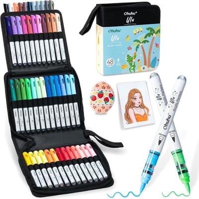 Alcohol Markers - Acrylverfstiften - Multikleur - Penseelpunt met automatische inktregeling - Watervast en snel drogend - Voor Kunstenaars en Creatievelingen