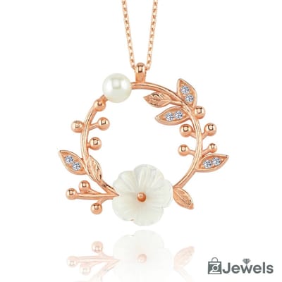 OZ Jewels – Magnolia Bud Ketting – Roségoud – Dames – Verstelbaar