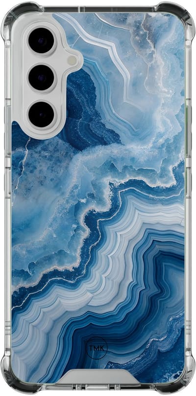 Shockproof hoesje geschikt voor Samsung Galaxy A54 - Skystone marble - Schokbestendig - Verhoogde randen - TPU case - Extra Sterke Back Cover - Marmer - Transparant, Blauw