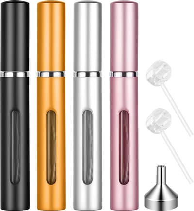 Refillable Glazen Parfumfles 7 ml met Verlengde Spraykop en Trechter - Perfect voor Reizen en Herbruikbaar Gebruik