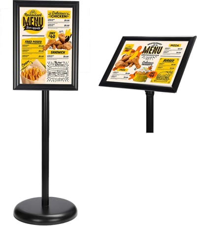 Unyqoos ® Verstelbare Aluminium Vloerstandaard voor A4 Posters en Informatie Displays