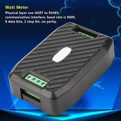 Energie Verbruik Meter - Stroom Monitor - Energie Meten - RS485 Communicatie - 9x6x2.5 cm - Zwart
