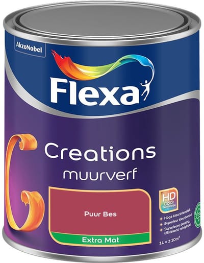 Flexa - Creations Muurverf Extra Mat - Puur Bes - Mengverf - 1 L