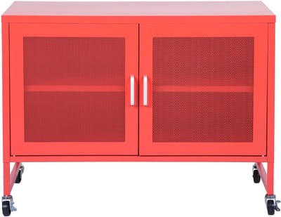 Furnish - Opbergkast - 2 planken - Met wielen - Rood