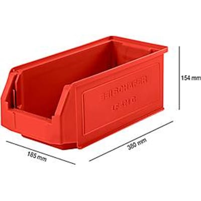 Magazijnbak LF 421 SSI Schäfer - polypropeen - L 380 x B 185 x H 154 mm - 7,8 l - rood