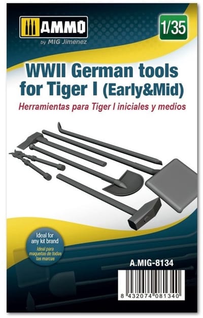 AMMO by Mig Jimenez Modelbouwpakket - AMMO MIG 8134 WWII German Tools for Tiger I Resin onderdeel - 1:35 - Modelbouw