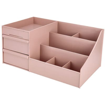 Grote Desktop Cosmetica Opbergdoos Plastic Lade Stijl Huidverzorgingsproducten Kaptafel Student Huishouden Stofbestendig Opbergrek roze