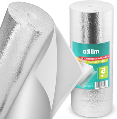 Radiator reflectiefolie - Isolatie folie - Energiekosten besparen - Zelfklevende montage - 5 meter - Zilver