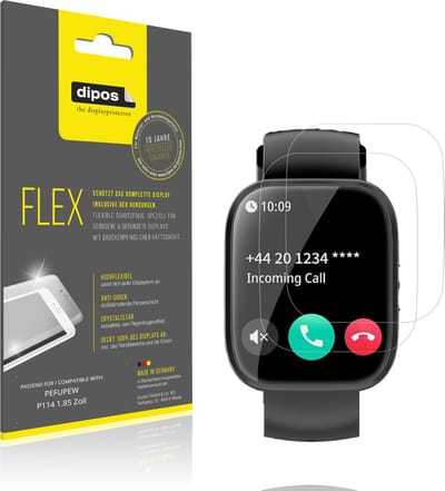 dipos – 2x Beschermfolie geschikt voor PEFUPEW P114 1.85 Zoll | 3D Full Cover Screenprotector | 100% Passend