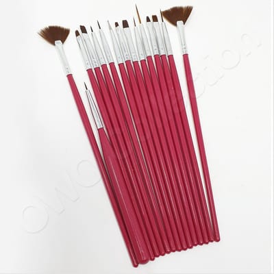 Miniatuur precisie verf kwasten penseel penselen set - acrylverf - waterverf - aquarel - 15 stuks - ROOD