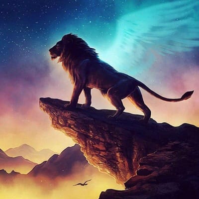 5D bricolage perceuse ronde complète diamant peinture animaux Lion mosaïque broderie point de croix 30X30CM blue