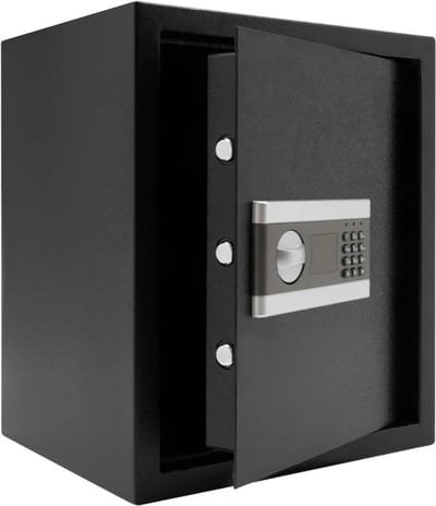 Kluis met Vingerafdruk met Alarmsysteem - Brandwerend - Safe met Noodsleutel - Zwart