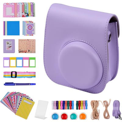 Kit d'accessoires pour appareil photo instantané 12 en 1 pour Fujifilm Instax Mini 11, appareil photo inclus violet