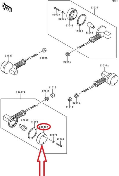 stanley achterste richtingaanwijzerkap voor kawasaki 650 klr 230481053 0771 nieuw
