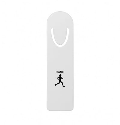 Hacebo® - Hardloop met eigen naam metalen boekenlegger - Hardlopen - Hardloopster - Sport Bladwijzer boekenleggers - 12.7 cm x 3.2cm