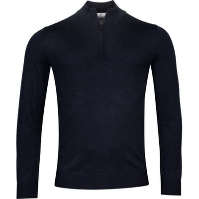 Thomas Maine Trui Merino Half Zip Single Knit Navy / male