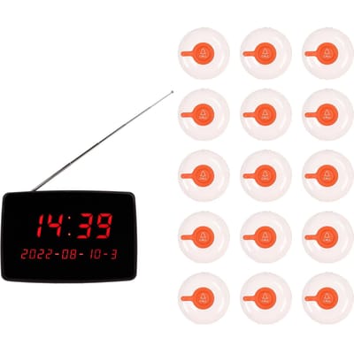Système d'appel sans fil, écran PC, récepteur, 30 boutons d'appel étanches, téléavertisseur pour patients UK Plug