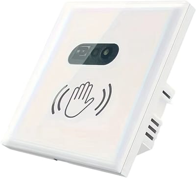 Wandlichtschakelaar Met IR Sensor – Touch Vrije Infrarood Schakelaar 220V/110V Glazen Paneel Lamp - Lichtschakelaar Infrarood Touchless - Wit