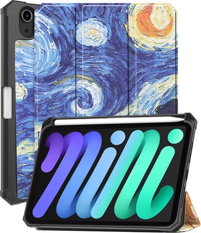 Hoesje - Geschikt voor Apple iPad Mini 7 (2024) - 8.3 inch - 7e Generatie - Dun & Stevig - Trifold Bookcase - Hard Cover Case - Met Uitsparing Geschikt voor Apple Pencil - Hardcover Book - Tablet Hoes - Sterrenhemel