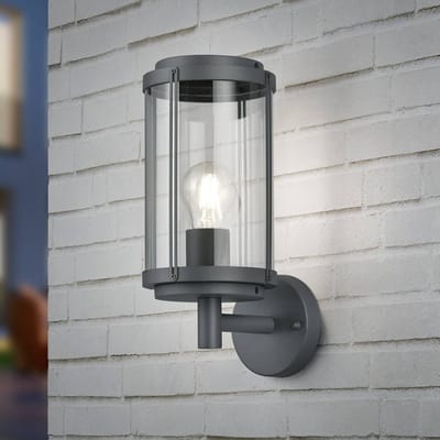 TRIO TANARO - Wandlamp - Antraciet - excl. 1x E27 7W - Buitenverlichting - IP44