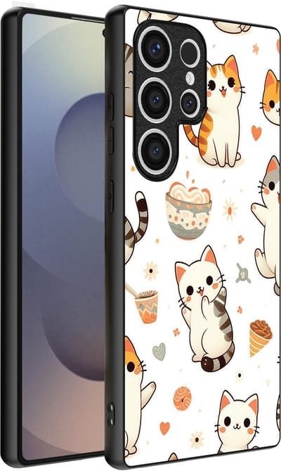 Smartphonica Telefoonhoesje Geschikt voor Samsung Galaxy S25 Ultra met katten opdruk - TPU backcover case cat design geschikt voor Samsung Galaxy S25 Ultra