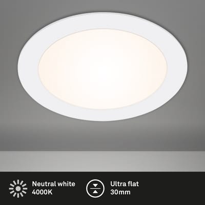 BRILONER LED inbouwarmatuur inbouwspot IP23 12W 1200 lm 4000 K neutraal wit rond wit Ø17cm